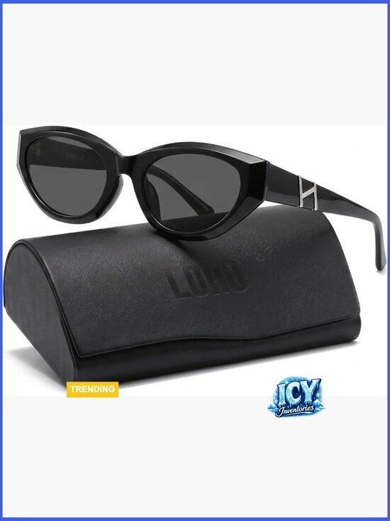 Retro Oval Acetate Cat Eye Sunglasses UV400 Polarized main image 4